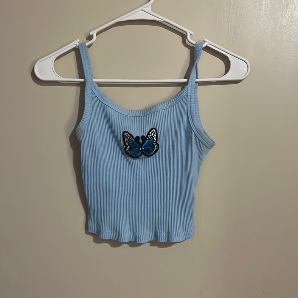 Butterfly print crop top